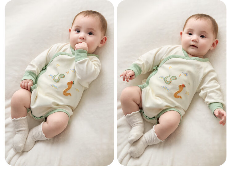 Wismorni Newborn Onesie, Spring And Autumn Baby Romper, Full Moon Infant Bodysuit, Three-Day Triangle Jumpsuit 5