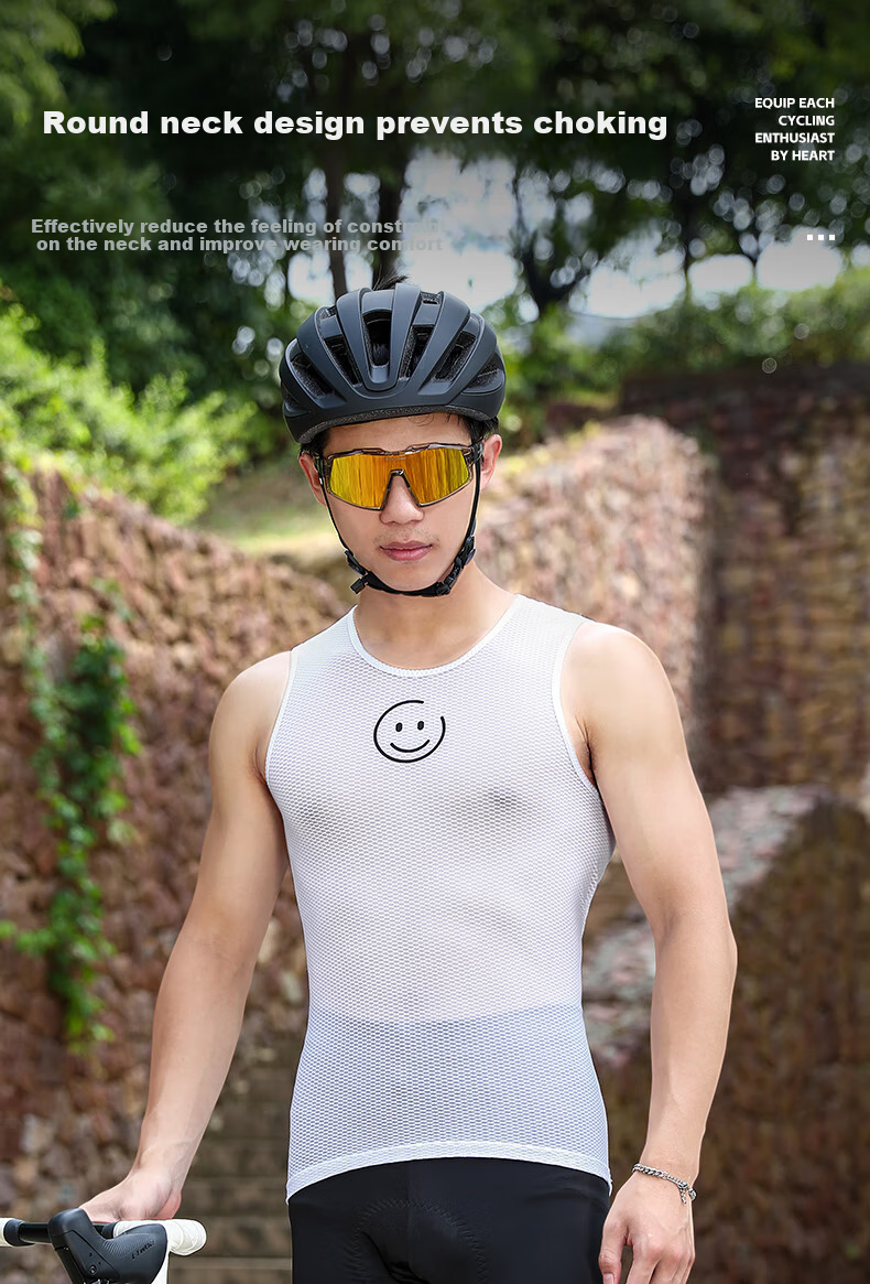 WestBiking Cycling Sweat-Wicking Shirt, Road Bike Men's Inner Sleeveless Vest, Sweat-Absorbing Breathable Top, Cycling Undershirt, White, L 8