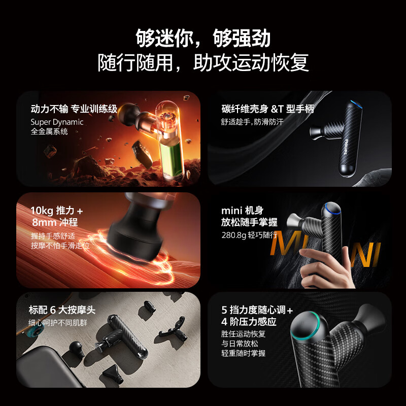 PHILIPS Mini Massage Gun, Professional Deep Tissue Massager, Fascia Gun 5101G(C), Gift for Boyfriend/girlfriend on Holidays And Birthdays