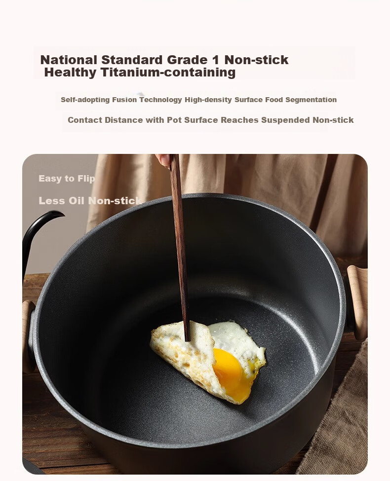 Carote Non-Stick Soup Pot Multi-Functional Stew Milk Pot Steamer Frying Pan Induction Cooker Maifan Stone Instant Noodle Pot 9