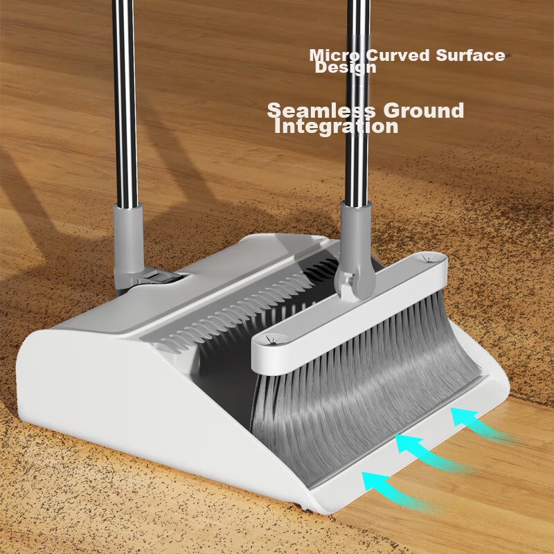 MARYYA Broom Set with Dustpan, Foldable for Home Use, Windproof Comb-Shaped Broom