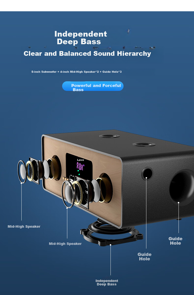 Soaiy 620X Home KTV Speaker Upgraded Version, TV Karaoke All-In Desktop Acoustic Guitar Instrument Amplifier, Home HiFi Subwoofer Microphone 4