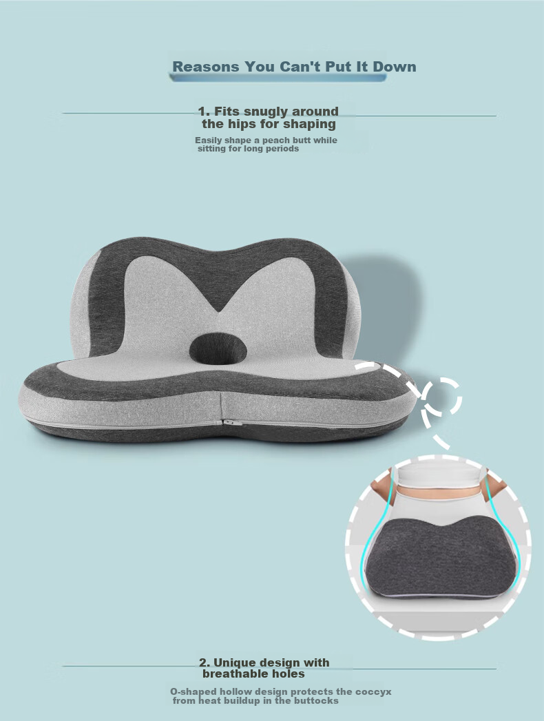 Mixiaoshu Office Chair Cushion with Integrated Ergonomic Backrest for Long Sitting Support And Posture Correctio 10