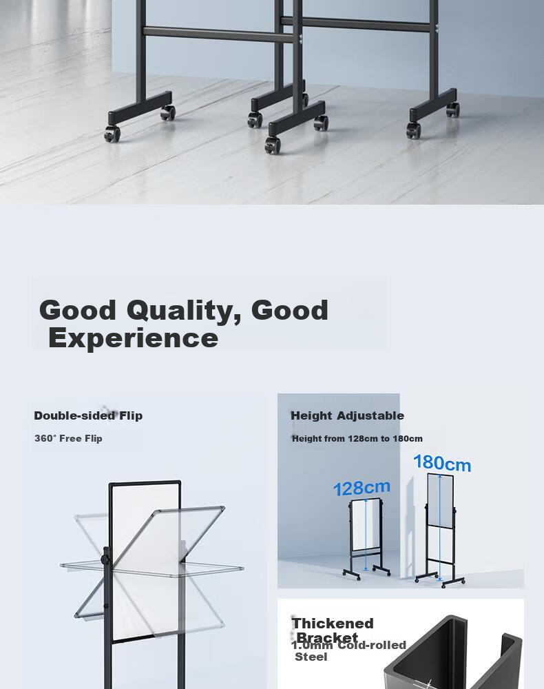 Deli High-End Home Model 60*90cm H-Shaped Stand Whiteboard, Double-Sided Writing Movable Height Adjustable Children's Drawing Board/office Meeting Whiteboard Blackboard/writing Board 50091 2