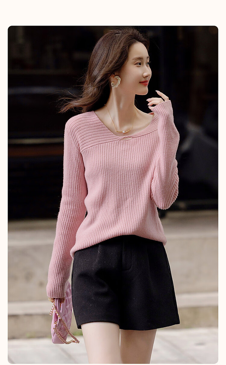 Dme [Light Oxygen 100% Wool] Autumn And Winter Warm Gentle Skin-Friendly Sweater, Hollow Jacquard Knit Top for Wome 1