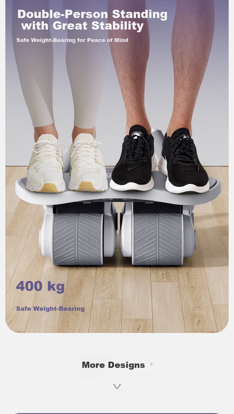 Yottoy New Ab Wheel with Four Wheels, Automatic Rebound, Enlarged And Widened, for Abdominal Muscle Training, Fat Burning Fitness Equipment YOT Pink 7