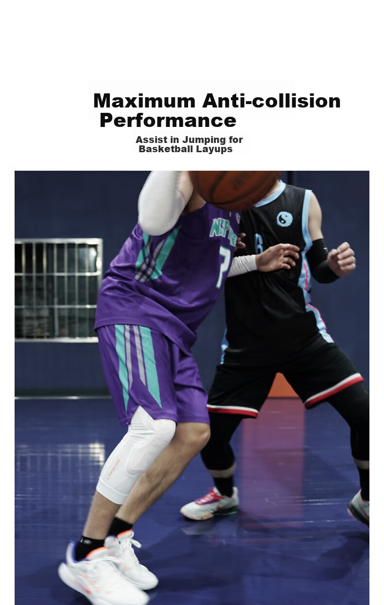 Lianji S2 Professional Basketball Sports Knee Pads, Training Fitness Running Unisex Half-Moon Plate Knee Impact Protection Gear 10