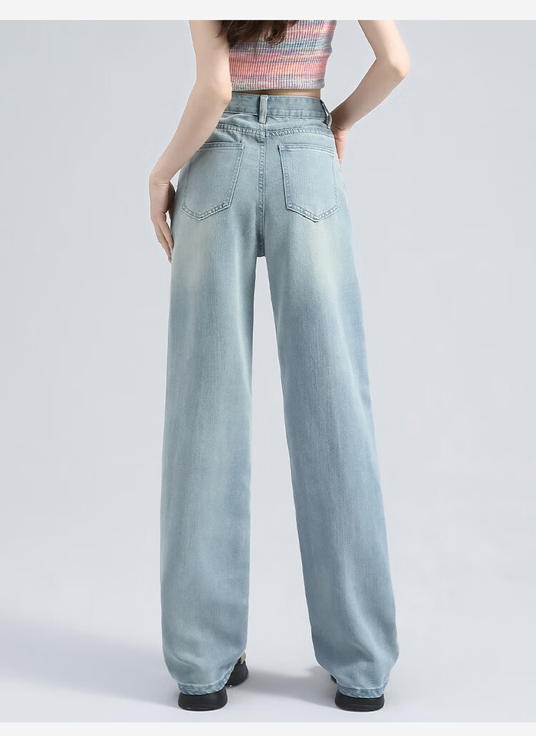 Yipintiancheng [Tencel Thin] Women's Jeans, 2025 Autumn Season, Comfortable Loose Straight-Leg Draping Casual Wide-Leg Pants for Wome 8