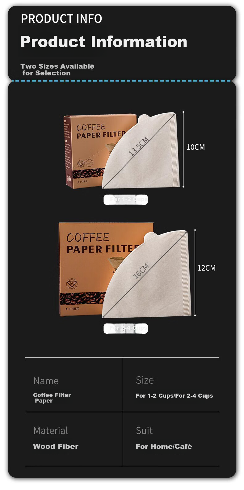 YIJUKE [50 Sheets] V01 Coffee Filter Paper V60 Pour-Over Coffee Drip Paper, V-Shaped Funnel Filter Cup Dedicated Filter Paper, Conical Shape 11