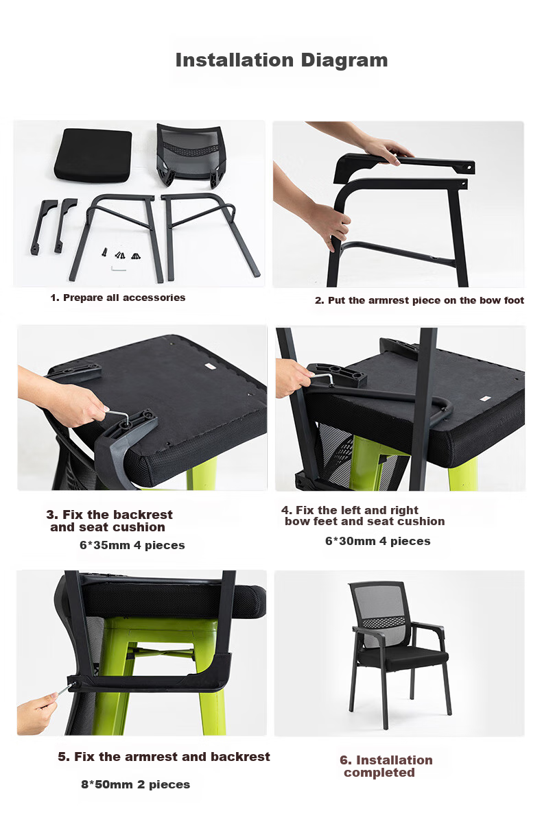 Qishengmingyuan LC-135 Computer Chair, Office Chair, Conference Chair, Home Mahjong And Bridge Card Chair, Classic Seat, Breathable Mesh Chair 13