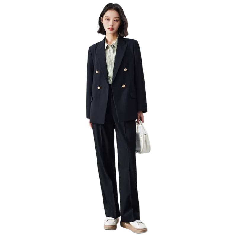Miss Bird Black Suit Set Women's Commuter High-End Formal Business Interview Blazer Professional Attire