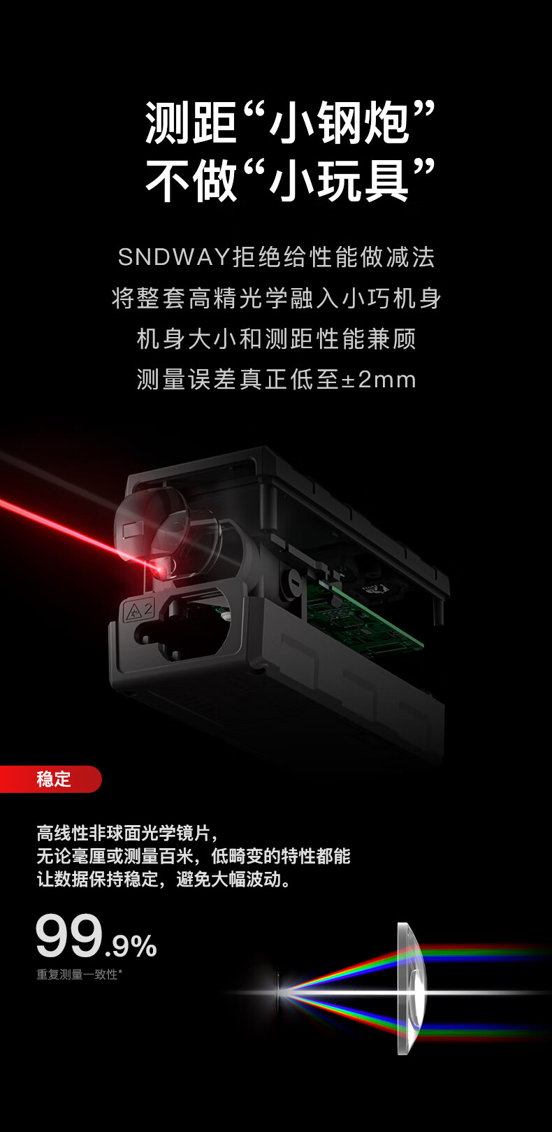 SNDWAY Laser Rangefinder, Infrared High-Precision Electronic Laser Ruler, Measuring Device for Rooms, Red Light SW-JD40 4