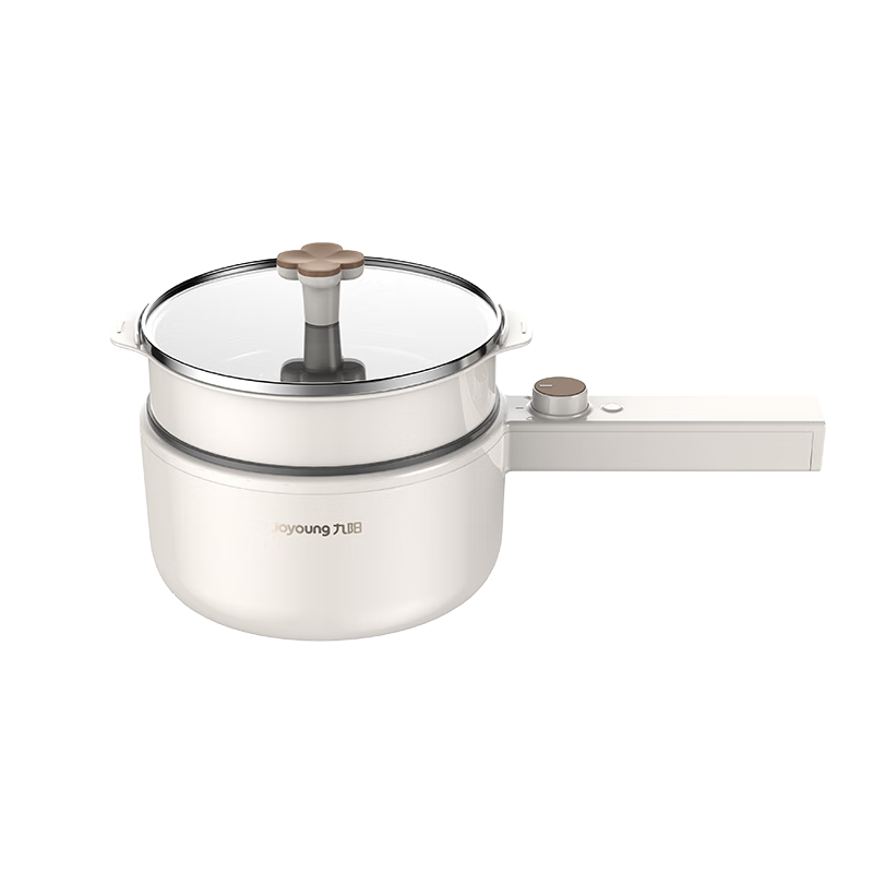 Joyoung Electric Cooking Pot, Electric Hot Pot, Electric Steamer, Dorm Small Pot, Electric Wok, Student Dormitory 1.6L Noodle Electric Hot Pot, Multi-Functional Pot HG15-G122 [Steamer Version]