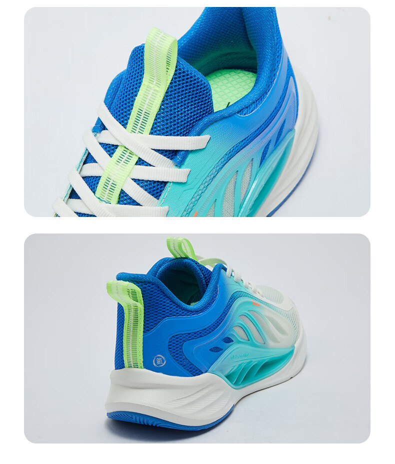 XTEP [Hydrogen Wind 8.0] Children's Running Shoes for Boys, Lace-Up Sneakers, XTEP White/Dragon's Breath Purple/Beijing Blue, Size 40 9