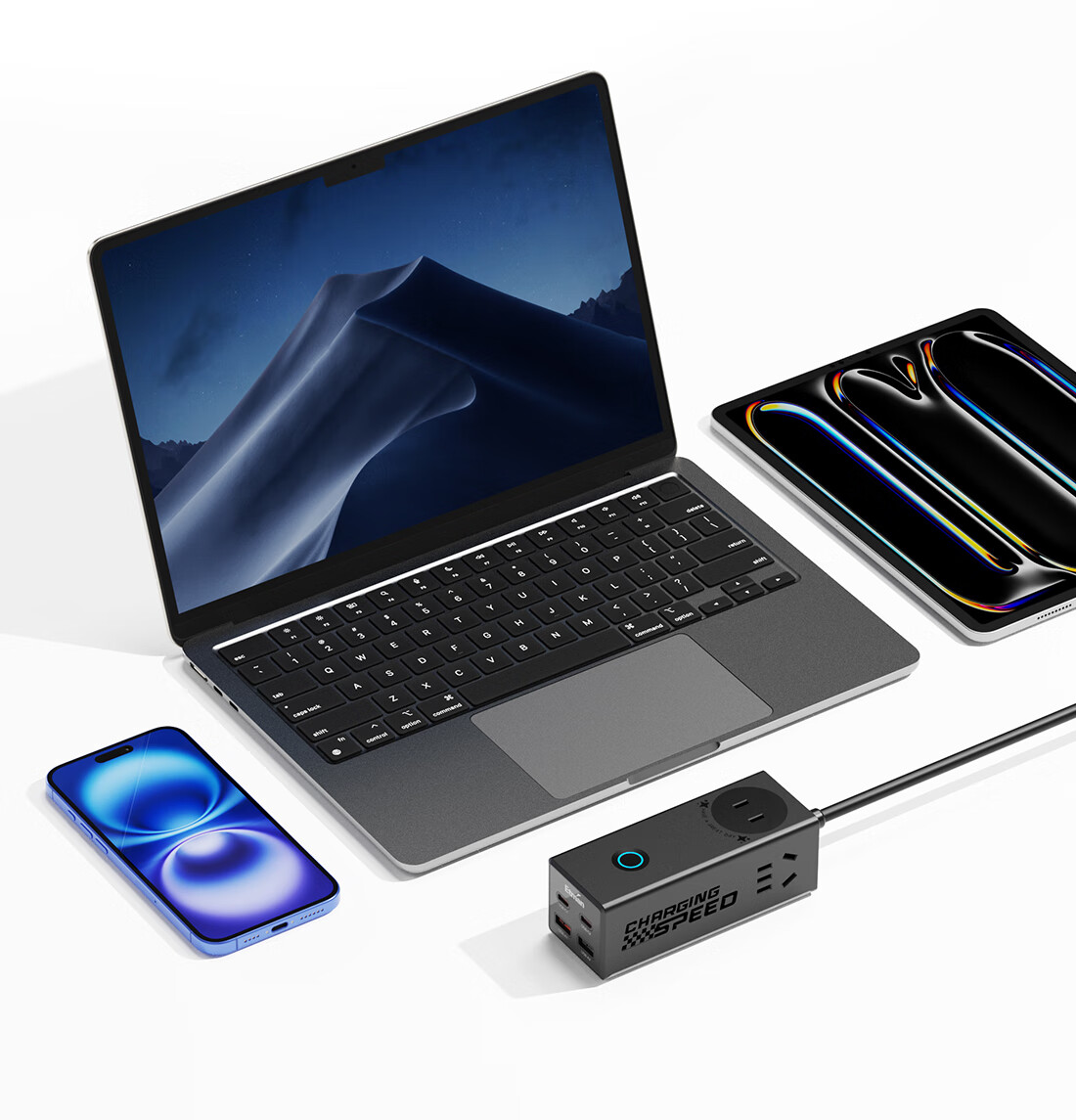 Etman Gallium Nitride 65W Charger Fast Charging Travel Portable Power Strip Socket/Travel Power Strip/Type-C Power Board/Business Trip Power Cord/Desk Charging Station/USB Extension Cord 8