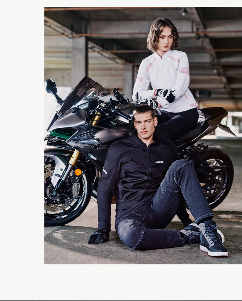 SCOYCO Motorcycle Summer Riding Suit, CE Protective Anti-Fall Motorcycle Jacket, Ventilated Breathable All-Season Daily Commute Motorbike Gear 22