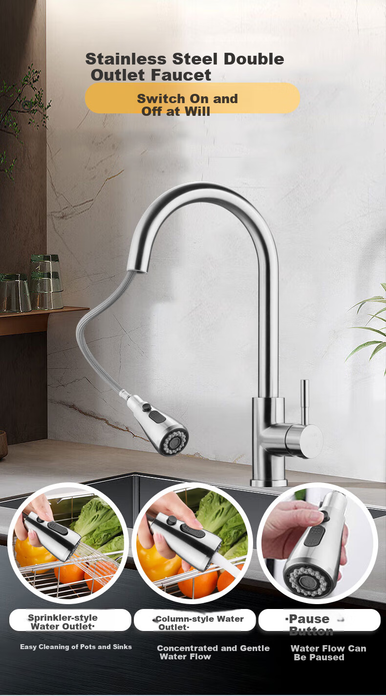 OULIN Kitchen Sink, Large Single Basin, Vegetable Washing Sink, Integrated Basin, Narrow Edge, No Coating, 304 Stainless Steel, Left And Right Drainage, 637 2