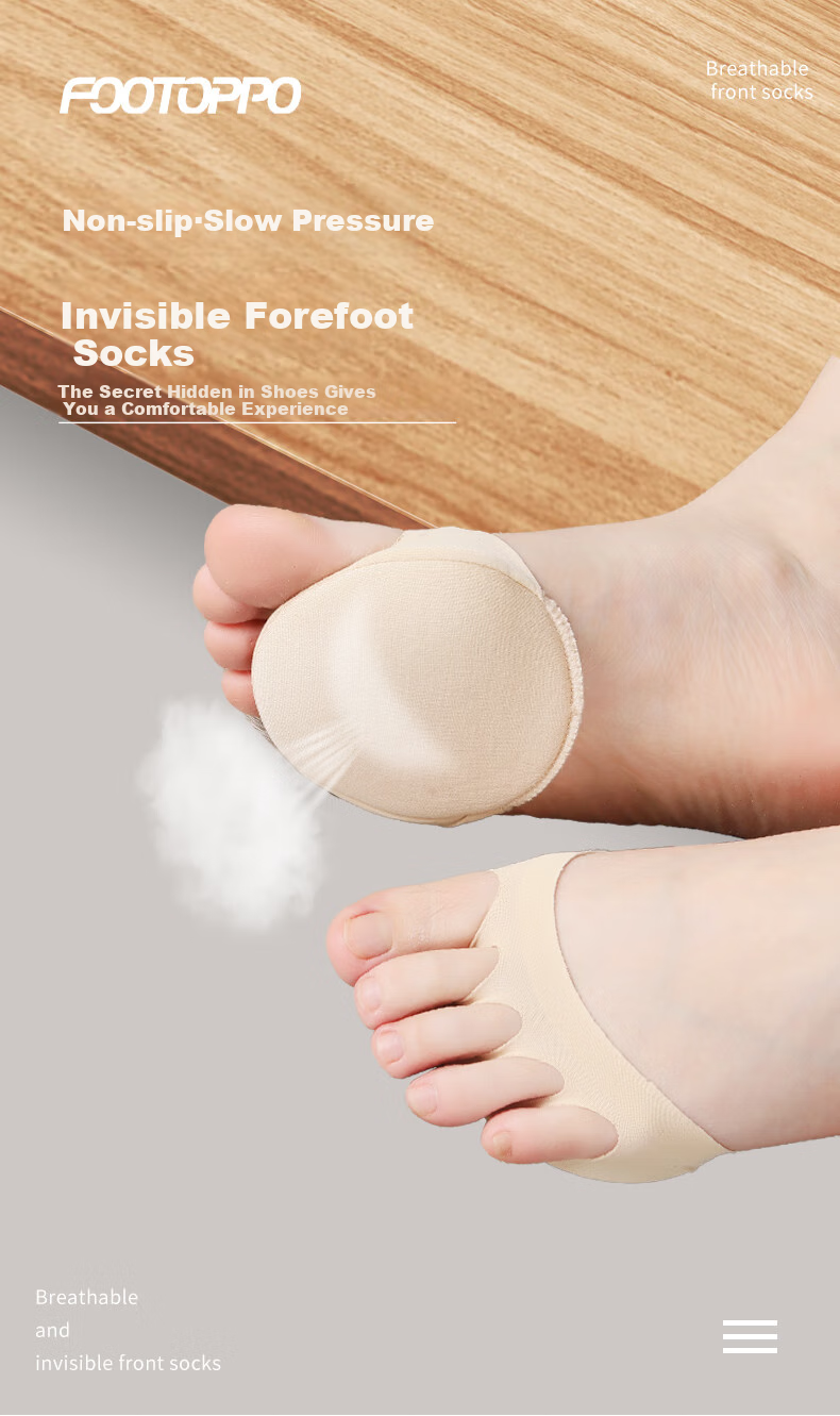 FOOTOPPO Heel Pads, High Heels, Anti-Pain Half-Sized Pads, Breathable Invisible Foot Protection, Women's Anti-Friction Half Pads, Foot Pain Relief Device 1