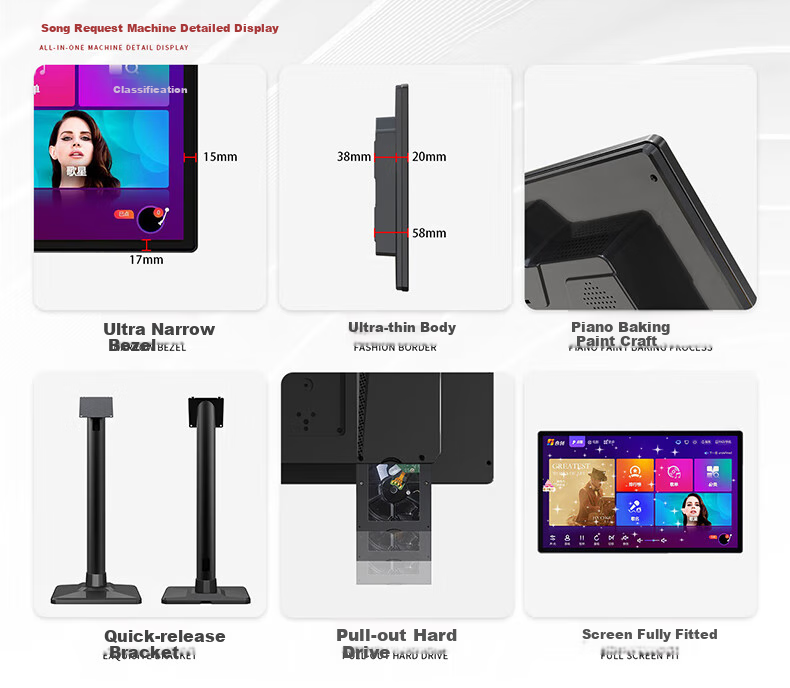 HYUNDAI Modern Karaoke Machine All-in-One Smart Voice Dual System Home KTV Singing Machine Touch Screen P9-500G 11