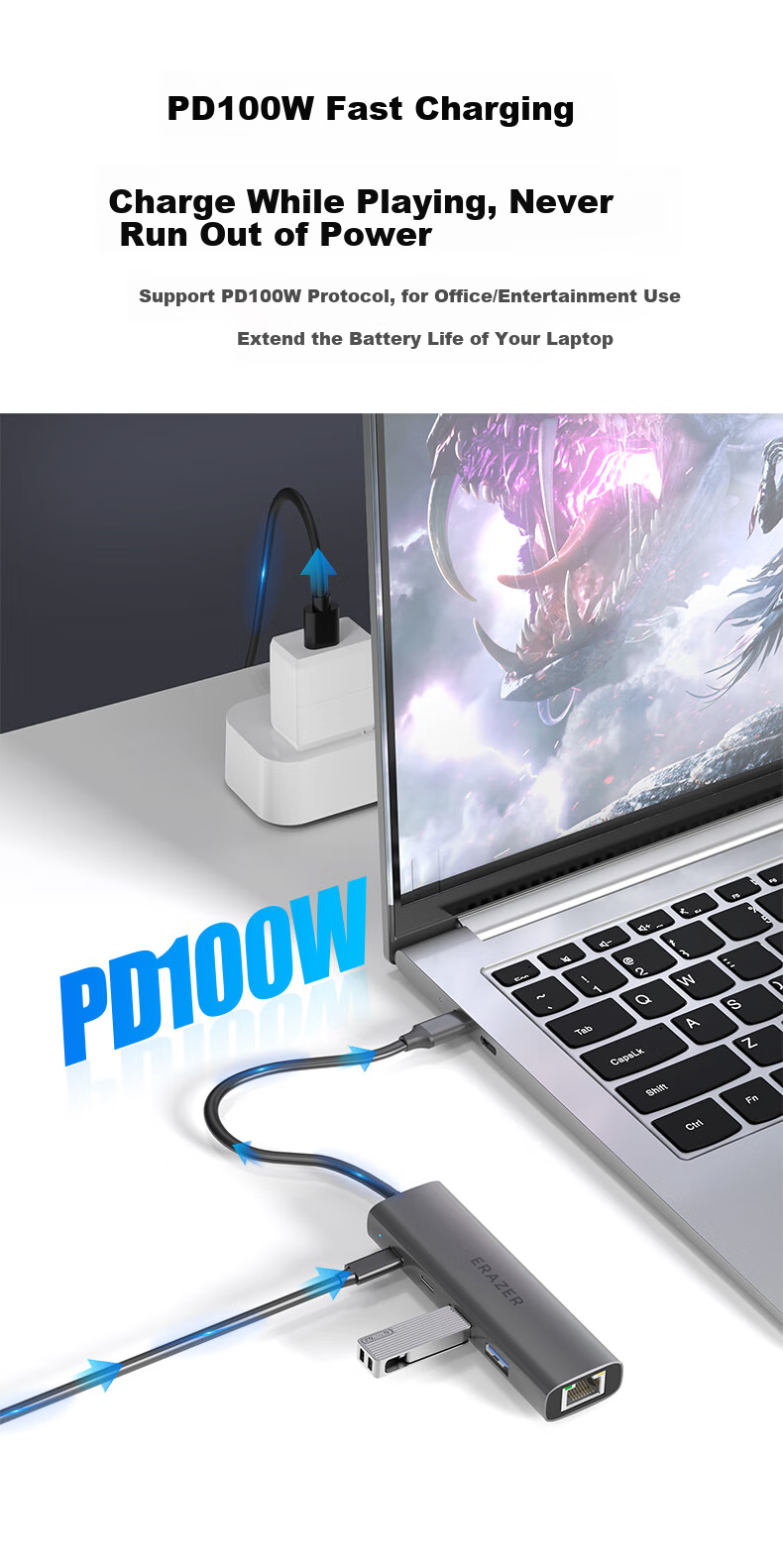 Lenovo Invests in Brand Yinengzhe Type-C Expansion Dock, Gigabit Ethernet Adapter, Network Cable Converter, Splitter, Universal USB, for Lenovo Computers, Laptops, And Desktops 6