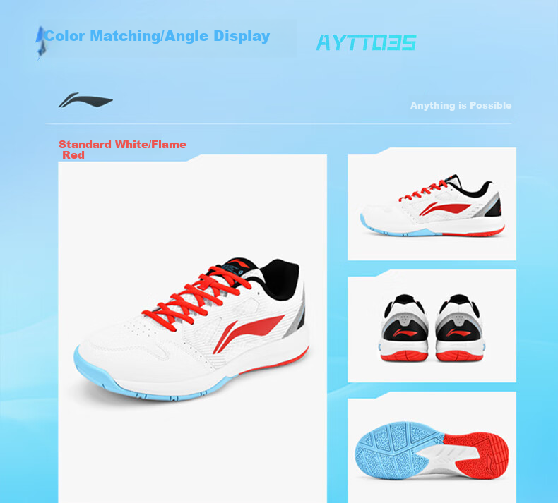 Li-Ning Badminton Shoes, Unisex Lightning Hero Professional Competition Training Sports Shoes, Non-Slip Wear-Resistant Invincible Foot Feel 8