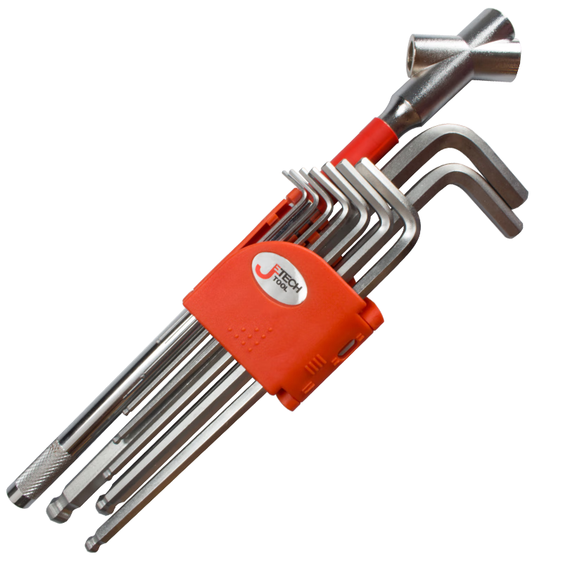 JETECH Hex Key Set with Extra Long Ball-End Hex Wrenches for Home Mechanical Repair, 9-Piece Set BL-C9