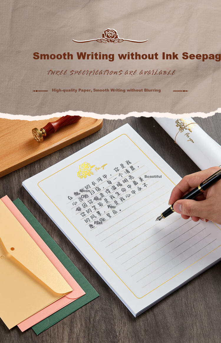 Kingdee Valentine's Day Rose Love Letter Stationery Set - 20 Sheets, High-Quality Love Letter Paper, Instagram-Style Confession Cards for Boyfriend/girlfriend, Romantic Rose Confession Postcards 4