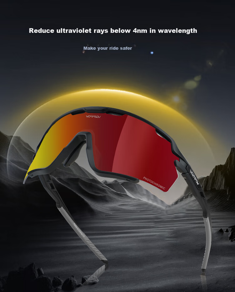 VOZAPOW Cycling Glasses with Photochromic Lenses for Day And Night Use, Road Bike Goggles, Outdoor Sports Running Hiking Glasses for Men And Wome 5