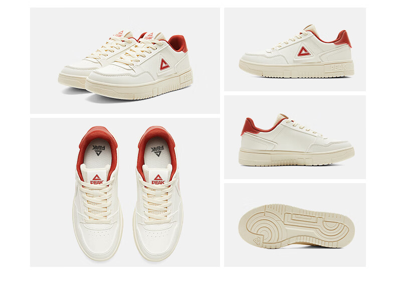 PEAK Women's Sneakers, Summer Mesh Breathable Wear-Resistant Casual Shoes, Air Force One Style White Sneakers for Women, Sports Shoes DB310128 25