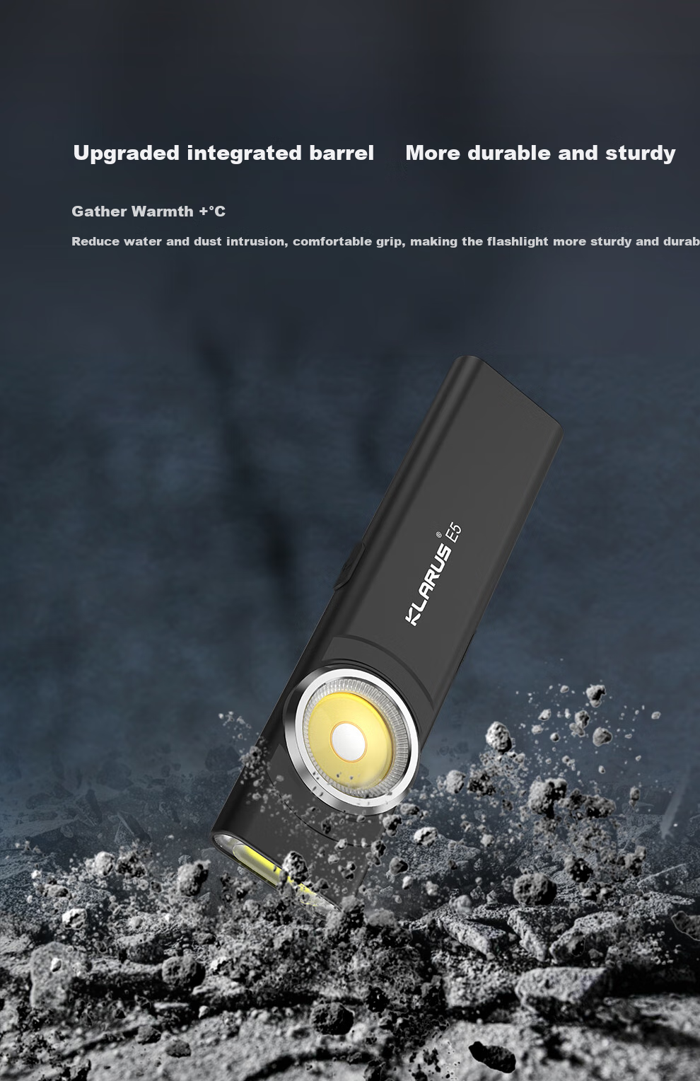 KLARUS EDC Flashlight, Upgraded High-Intensity Rechargeable Long-Range Ultra-Thin Dual Light Source Outdoor Magnetic Portable Light E5 2