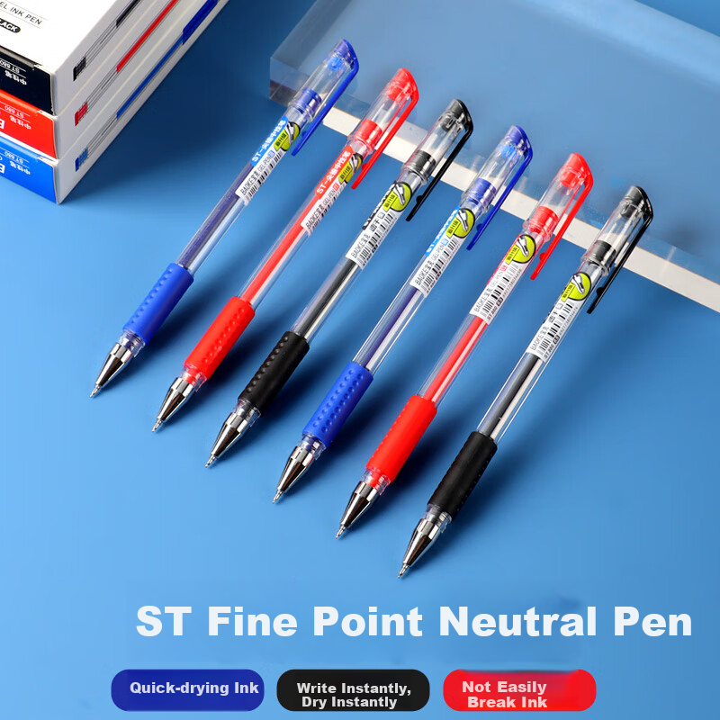 BAOKE ST880 Gel Pen 0.5mm Blue ST Conical Tip Pen for Students, Office, And Signing 12 Pens/Box