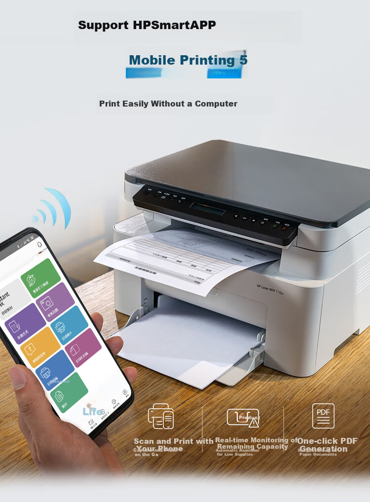 HP 116w Laser Wireless Printer, Multifunction Home Office Printer, Wireless Printing, Copier Scanner All-In Black And White (1136w Refreshed Version) 11