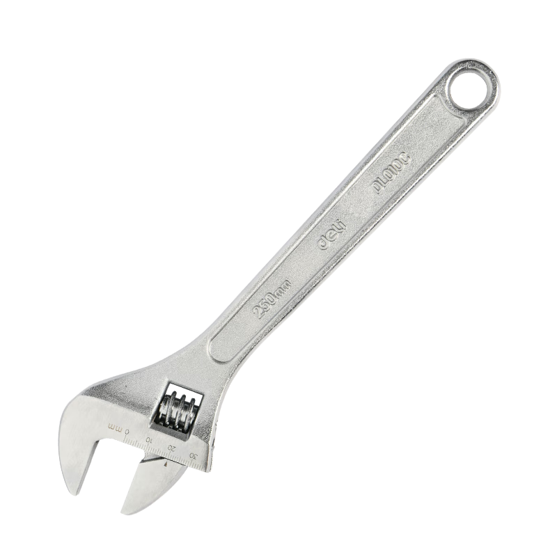 Deli Professional Adjustable Wrench, Multi-Purpose for Home And Bathroom Use, Large Opening, Smooth Handle, 10-Inch
