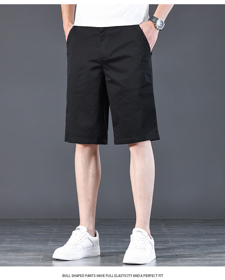 JEEP High-End Lightweight Five-Pocket Casual Shorts for Men, New Summer 2026 Business Loose Straight-Leg Mid-Length Pants for Me 9