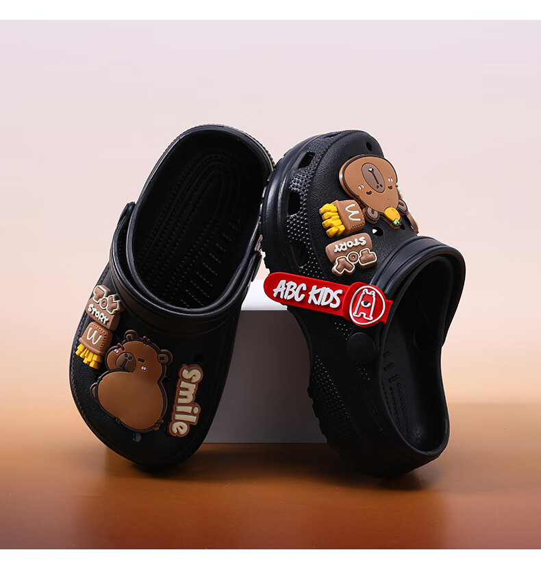 ABC KIDS Children's Slippers Summer Sandals for Boys And Girls Soft-Soled Hole Shoes Kapibara Beach Shoes 8597 Pink 39-40 10