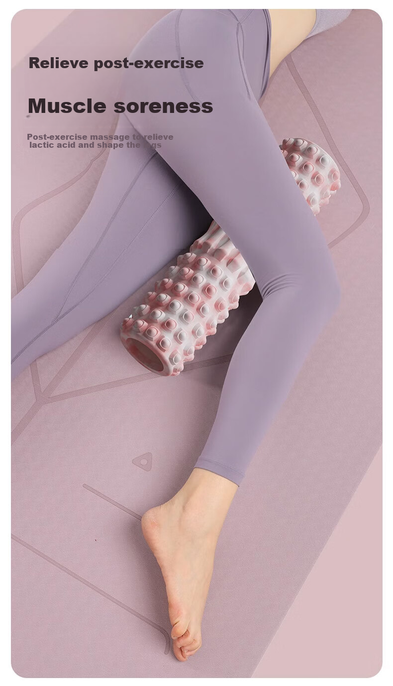 Duweike Foam Roller Yoga Column Massage Stick for Muscle Relaxation And Leg Massage, Fitness Equipment with Gradient Pink, 45cm 6