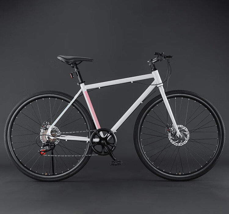 FG FLYING PIGEON Road Bicycle, Ultra-Lightweight, for Adult Racing, Men's And Women's Styles, 700c Flat Handlebar, 7-Speed, City Bike, Silver 6