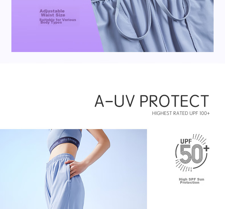 Anta Freedom Pants | Ice Silk Sun Protection Lantern Pants Women's Summer New Drawstring Jogger Loose Yoga Sports Trousers 28