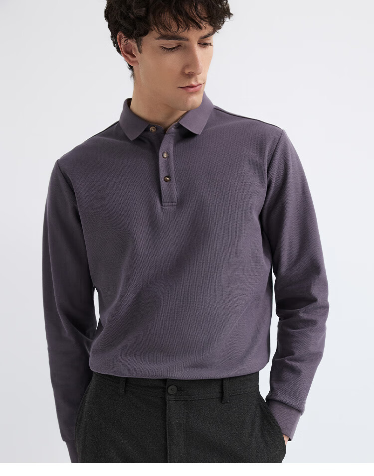 Judger 【7A Antibacterial】Men's Pure Cotton Long Sleeve Polo Shirt 2025 Spring New Lapel T-Shirt Business Casual Menswear 2