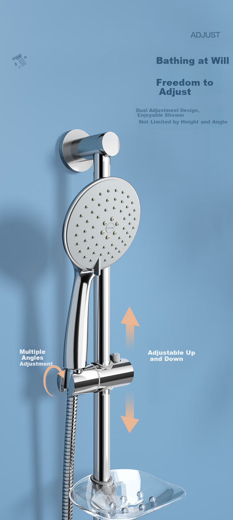 ARROW Brass Shower Head, High-Pressure Handheld Shower Sprayer, Simple Shower Head 5