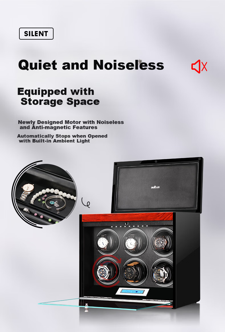 DrikLux Automatic Mechanical Watch Winder, Anti-Magnetic Silent Watch Storage Box for Home Use, Gift for Elders on New Year's Day 2