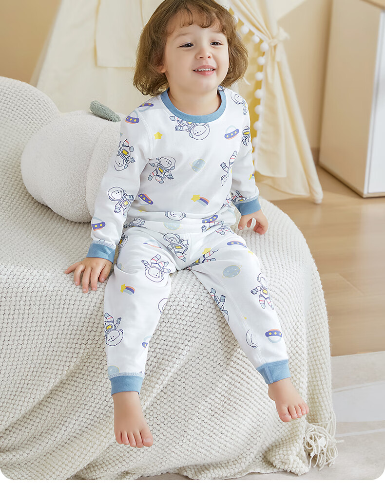 Betis Children's Pajama Set Autumn Winter 2025 New Boys Girls Baby Homewear Pure Cotton Long Sleeve Class A 2