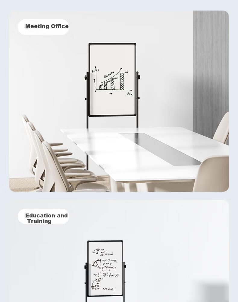 Deli High-End Home Model 60*90cm H-Shaped Stand Whiteboard, Double-Sided Writing Movable Height Adjustable Children's Drawing Board/office Meeting Whiteboard Blackboard/writing Board 50091 14