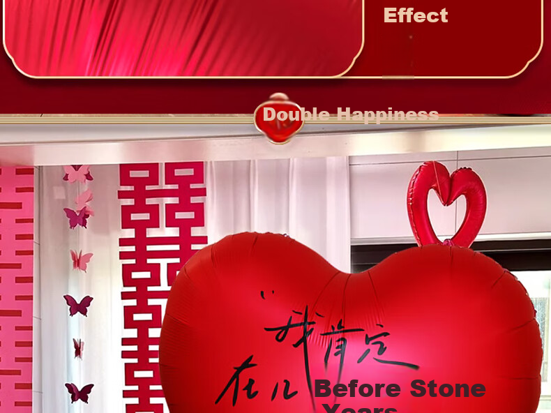Jiashigao Extra Large Heart-Shaped Balloon for Proposal, Engagement, Wedding, Indoor Atmosphere Decoration, Wedding Room Decor 13