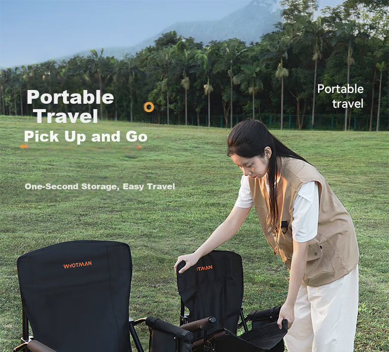 Woteman Outdoor Folding Chair with Armrests, Fishing Stool, Camping Equipment, Portable Table And Chair, Sketching Chair, 76372 9