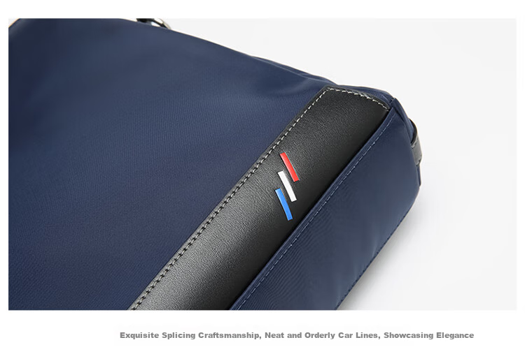 GOLF Business Briefcase for Men, Stylish Nylon Water-Resistant Large Capacity Handbag, Multifunctional Horizontal Style Shoulder Crossbody Casual Men's Bag 5I568364J Blue with Black 18