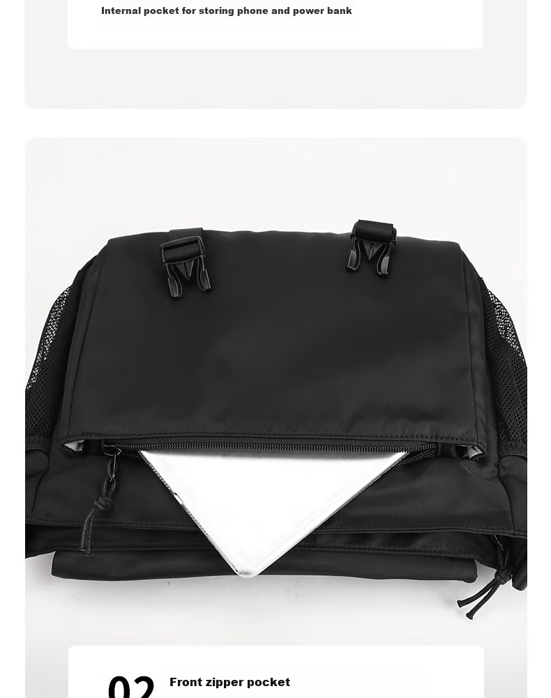 361° Crossbody Bag for Men And Women, Casual Sports Backpack, Large Capacity Chest Bag, Commuter Shoulder Bag for Men, Black 7