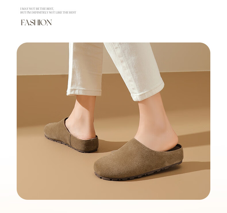 DAPHNE Women's Slip-On Shoes, Retro Style, Spring 2025 Collection, Thick-Soled Casual Closed-Toe Mules, Gray, Size 40 2