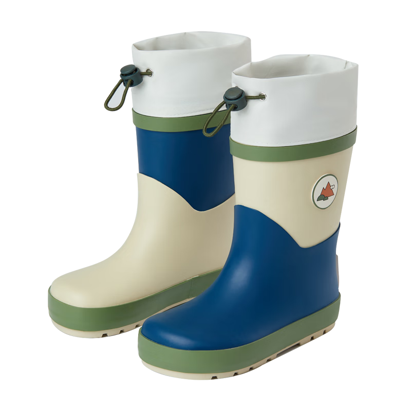 Lemonkid Children's Rain Boots for Boys And Girls, Non-Slip Water Shoes for Kids' School Use, Baby Rain Boots, Tuohang Blue, Size 34