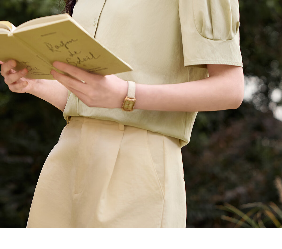Chushen Summer Short Sleeve Shirt Women Fashion Lapel Design Commuter Casual Blouse S52S004 Light Yellow L 16